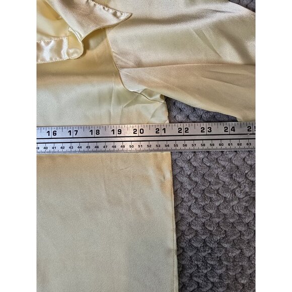 Natori Nightgown Tunic Top Medium M Vintage Pale Yellow Polyester Satin Chemise - Picture 7 of 8